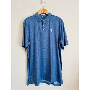 Peter Millar Men's XL Pineapple Print Golf Polo Blue